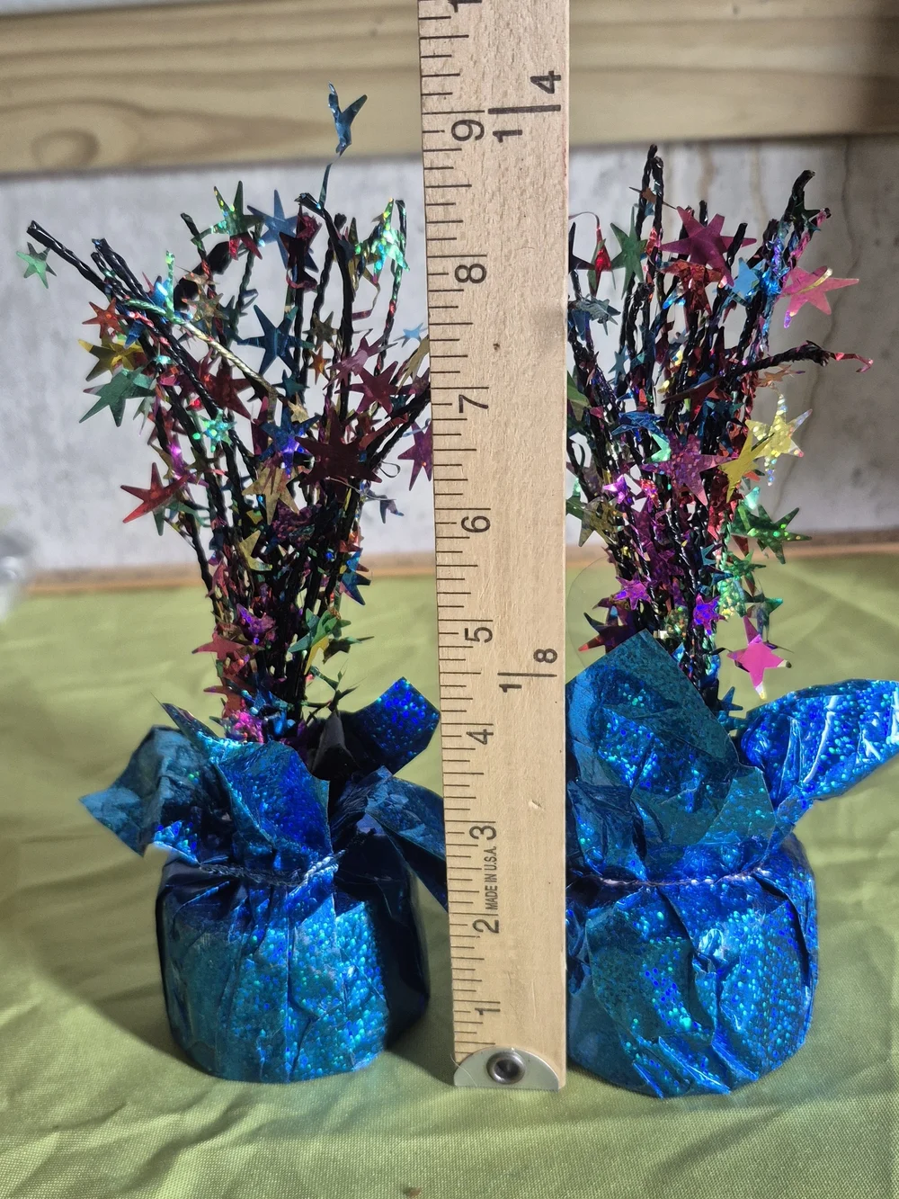 Blue Holographic Starburst Table Centerpieces/weights- Pair
